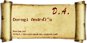 Dorogi András névjegykártya