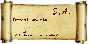 Dorogi András névjegykártya