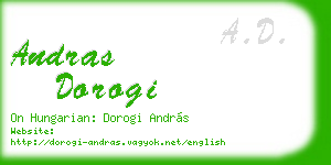 andras dorogi business card